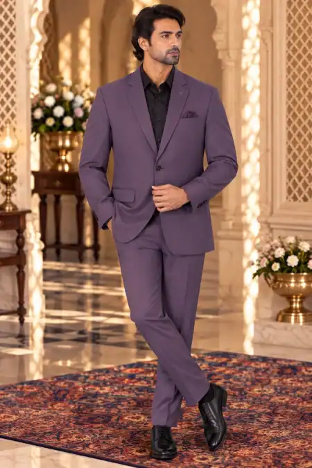Elegant Plum Purple Jodhpuri Suit with Contemporary Style