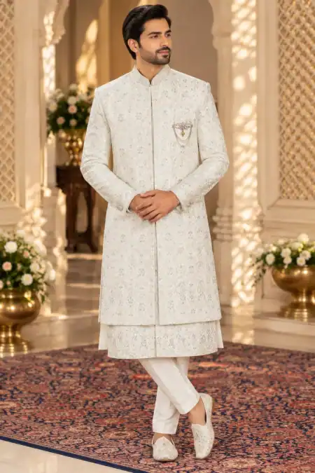 Ivory Elegance Printed Jodhpuri Set