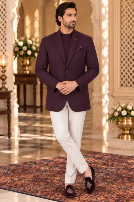 Royal Burgundy Tailored Blazer